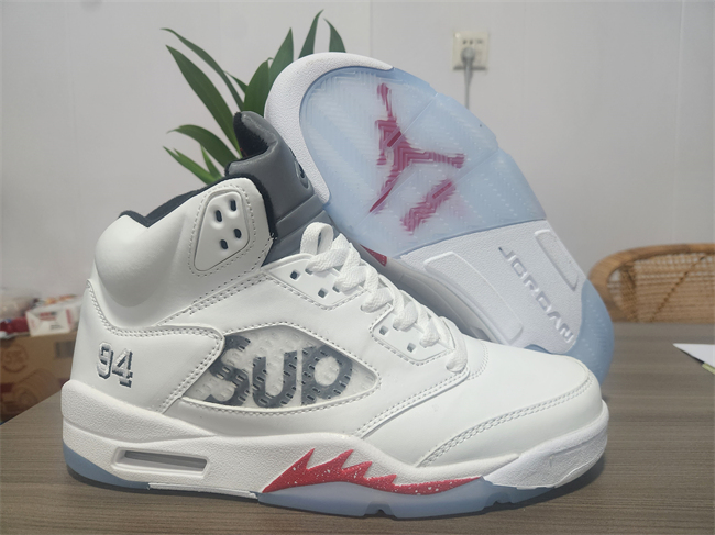 Men's Running Weapon Air Jordan 5 White Shoes 0124
